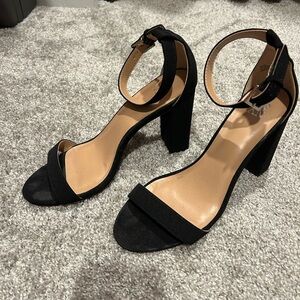 INC International Concepts Black Ankle Strap Heels